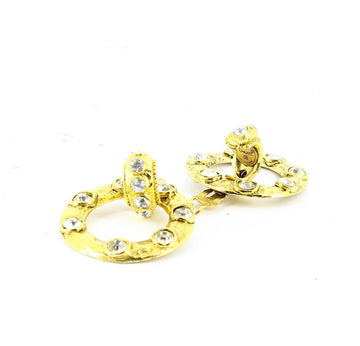 Chanel gold plated loop earrings