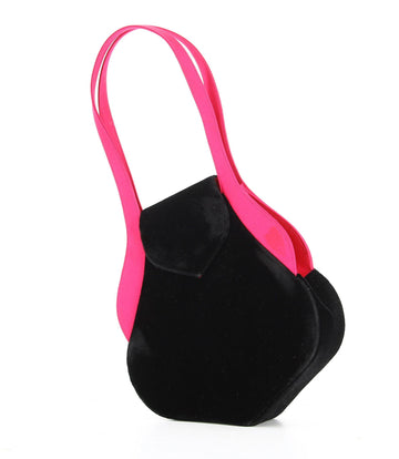 Black and pink velvet bag Renaud Pellegrino