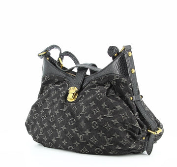 2008 Louis Vuitton black denim and leather bag