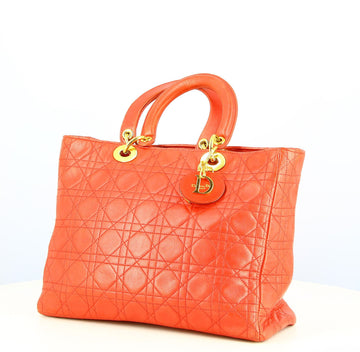 Lady Dior Red Leather Handbag