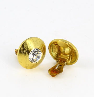 Yves saint Laurent Gold Round Pearl Earrings