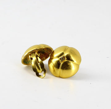 1990 Chanel Cilp Golden Double C Earrings