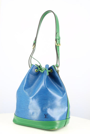 1995 Louis Vuitton Noe Bag In Blue And Green Epi Leather