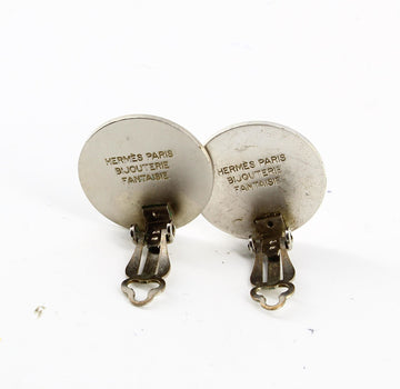 Silver clip on earrings Hermes
