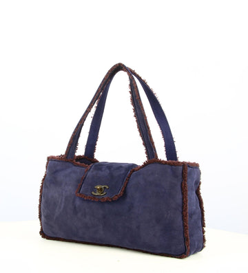 1997-1999 Chanel Purple Suede Handbag