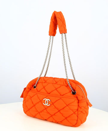 2008-2009 Chanel Red Quilted Fabric Handbag