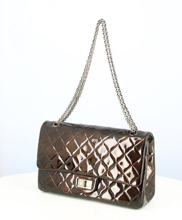 2010-2011 Chanel 2.55 Brown Patented Leather