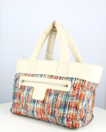 2014 Chanel Tote Bag Padded Nylon Multicolor Handbag
