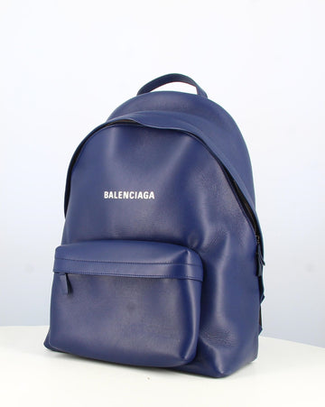 Balenciaga Backpack Blue Leather