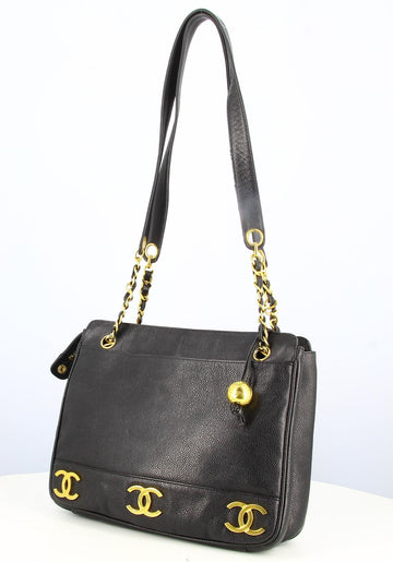 1994-1995 Chanel Black Leather Bag