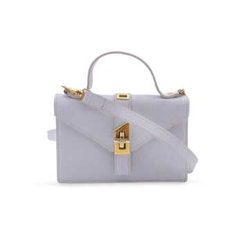 FENDI Vintage White Leather Textured Convertible Mini Handbag