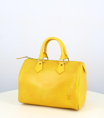 1995 Speedy Louis Vuitton Leather Handbag Epi Yellow