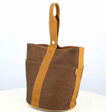 Hermes Handbag Brown Fabric