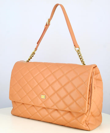 Pink Quilted Leather Dolce Gabbana Tote Bag