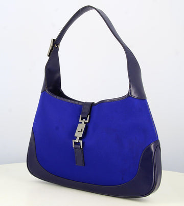 2000's Gucci Jackie Satin Blue Handbag