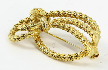 Christian Dior Golden String Knot Brooches