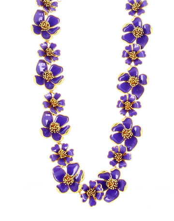 Oscar De La Renta Flower Purple Necklace