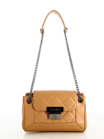 2003 Chanel Small Beige Quilted Handbag
