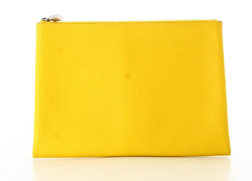 Hermes Small Yellow Leather Clutch Bag