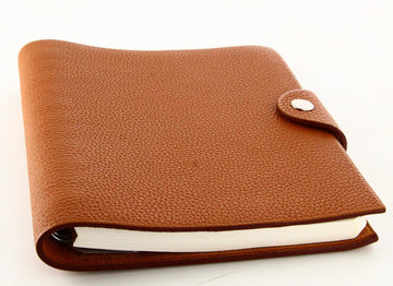 Hermes Leather Clemence Brown Agenda