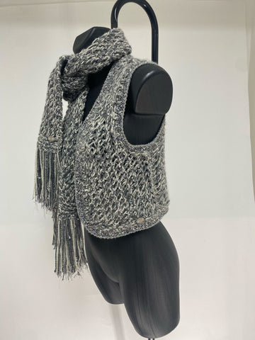 Chanel Grey Cashmere Gilet and Scarf [2005]