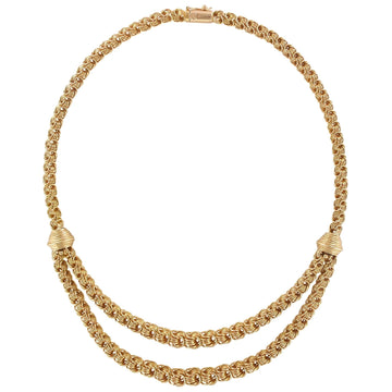 1960s 18 Karat Rose Gold Drapery Necklace