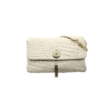 GIANNI VERSACE Ivory Leather Quilted Tote Bag