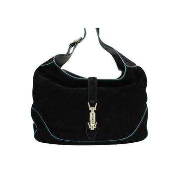 GUCCI Black/ Sea Blue Suede Shoulder Bag