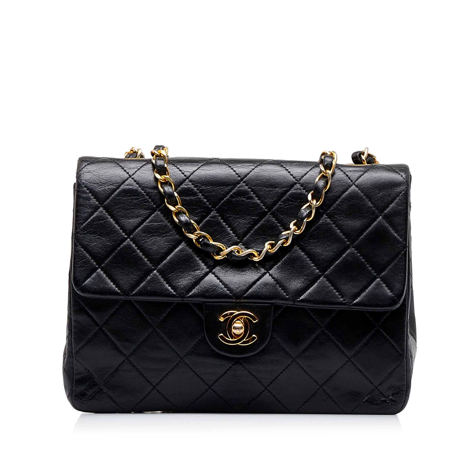 CHANEL CC BLACK LEATHER CLASSIC FLAP BACKPACK SLING BAG