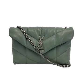 SAINT LAURENT - Puffer Mint Quilted Leather Mint Green / Silver Toy Crossbody