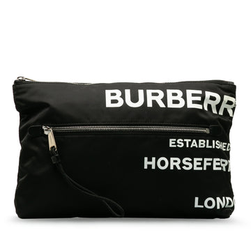BURBERRY Nylon Horseferry Print Clutch Clutch Bag