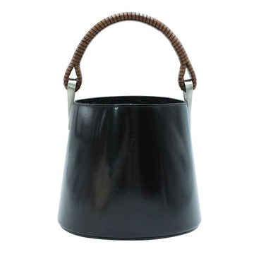 KENZO Black Leather Vintage Bucket Bag