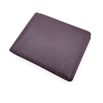 LOUIS VUITTON Brown Taiga Leather Card Holder Bifold Wallet