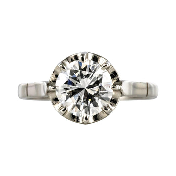 1925s Art Deco 1.50 Carat E.VS Diamond 18 Karat Platinum Solitary Ring