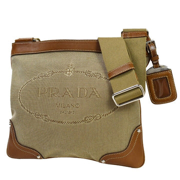 PRADA Logo Jacquard Shoulder Bag