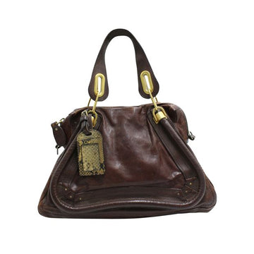 Chloã Dark Brown/ Snakeskin Vintage Paraty Handbag