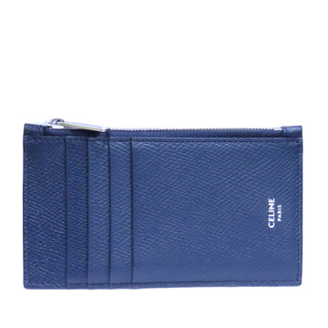 Celine Zipped Compact Card Holder in Grained Calfskin