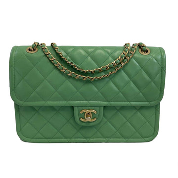 Chanel Green Quilted Lambskin Leather Medium Classic Double Flap Bag 2012  at 1stDibs