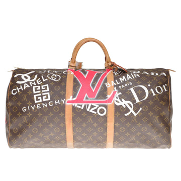 Customized LV Keepall 60 Travel bag in monogram canvas 