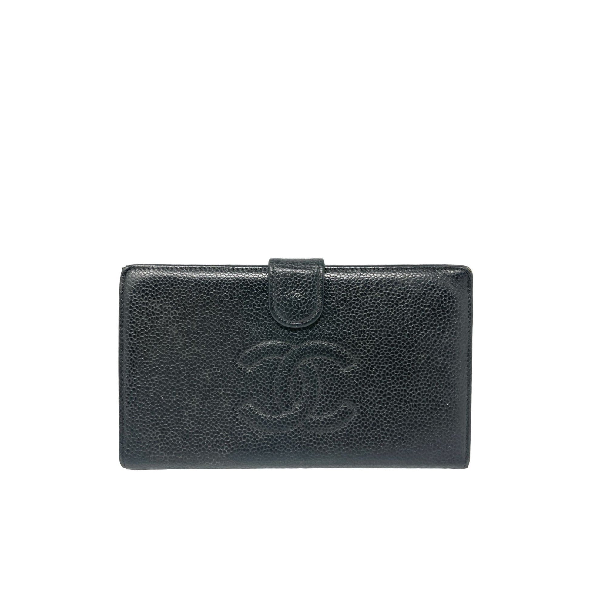 CHANEL Chanel Timeless Caviar Continental Wallet - Black