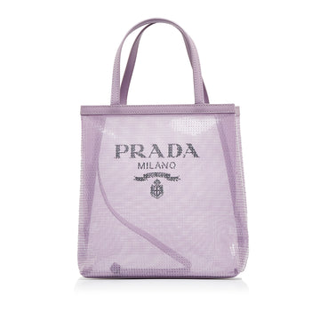 PRADA Small Rete Paillettes Tote Handbag