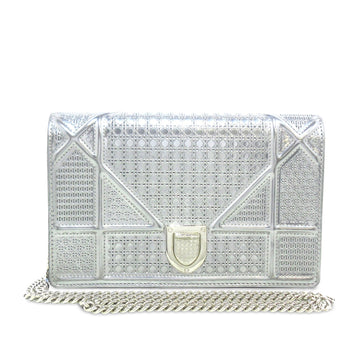 DIORPatent Microcannage ama Wallet on Chain Crossbody Bag