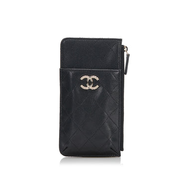 Chanel CC Caviar Phone & Card Holder Wallet Long Wallets