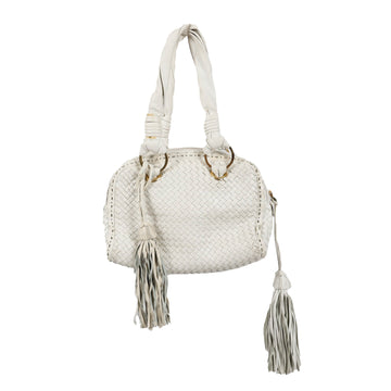 PAOLA DEL LUNGO Paola Del Lungo Woven Leather Bag with Fringe