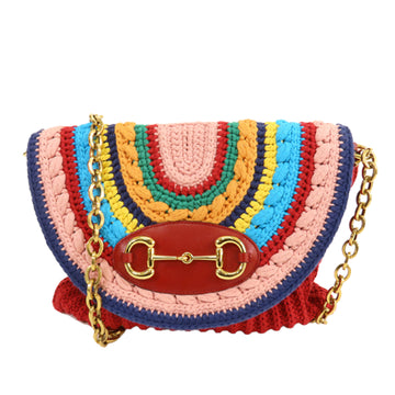 Gucci Horsebit 1955 Crochet and Knit Crossbody Bag