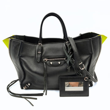 BALENCIAGA Balenciaga Balenciaga shoulder bag Mini Papier two-tone black and yellow