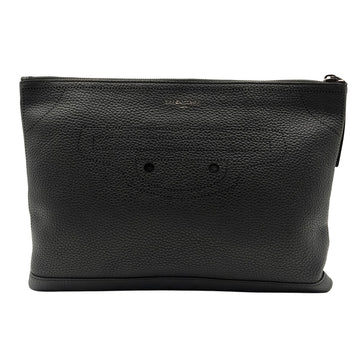 BALENCIAGA unisex maxi clutch bag in black leather