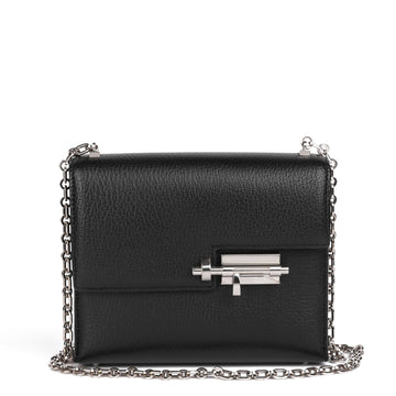 Hermes Black Chevre Leather Verrou Chaine Mini Shoulder Bag