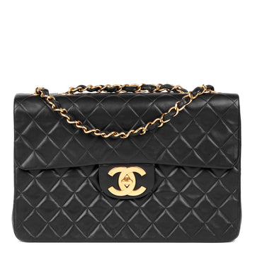 Chanel Black Quilted Lambskin Maxi Jumbo XL Classic Single Flap Bag