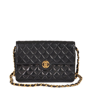 Chanel Black Quilted Lambskin Vintage Mini Classic Single Flap Bag